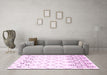 Machine Washable Solid Pink Modern Rug in a Living Room, wshcon2753pnk