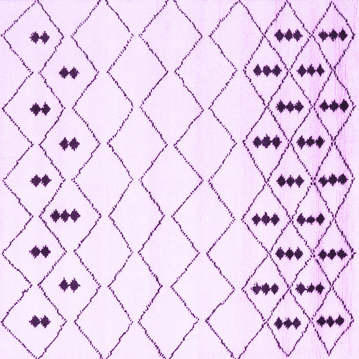 Square Solid Purple Modern Rug, con2753pur