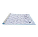 Sideview of Machine Washable Solid Blue Modern Rug, wshcon2753blu