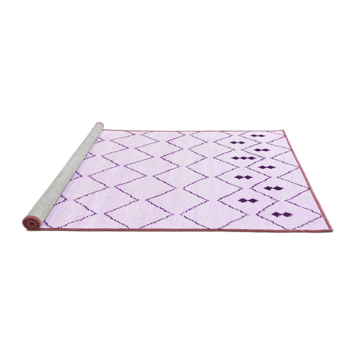 Sideview of Machine Washable Solid Purple Modern Area Rugs, wshcon2753pur