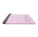 Sideview of Solid Pink Modern Rug, con2753pnk