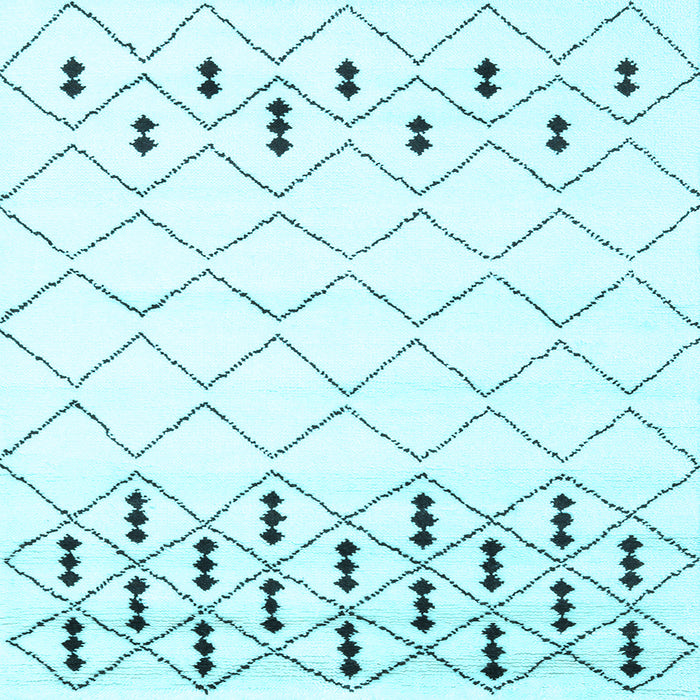 Square Machine Washable Solid Light Blue Modern Rug, wshcon2753lblu