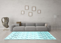 Machine Washable Solid Light Blue Modern Rug, wshcon2753lblu