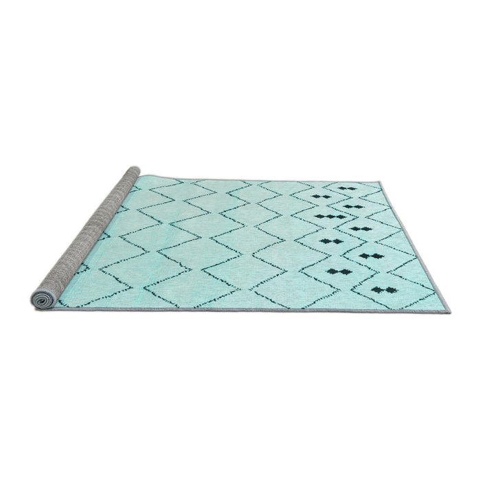 Sideview of Machine Washable Solid Light Blue Modern Rug, wshcon2753lblu