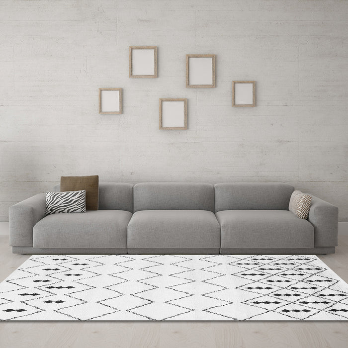 Machine Washable Solid Gray Modern Rug in a Living Room,, wshcon2753gry