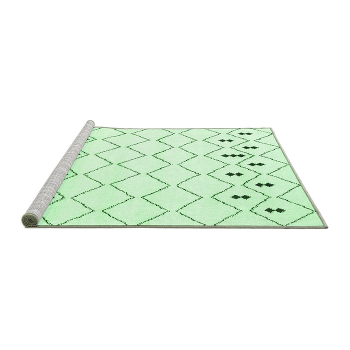 Sideview of Machine Washable Solid Emerald Green Modern Area Rugs, wshcon2753emgrn