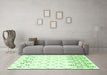 Machine Washable Solid Green Modern Area Rugs in a Living Room,, wshcon2753grn