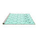 Sideview of Machine Washable Solid Turquoise Modern Area Rugs, wshcon2753turq