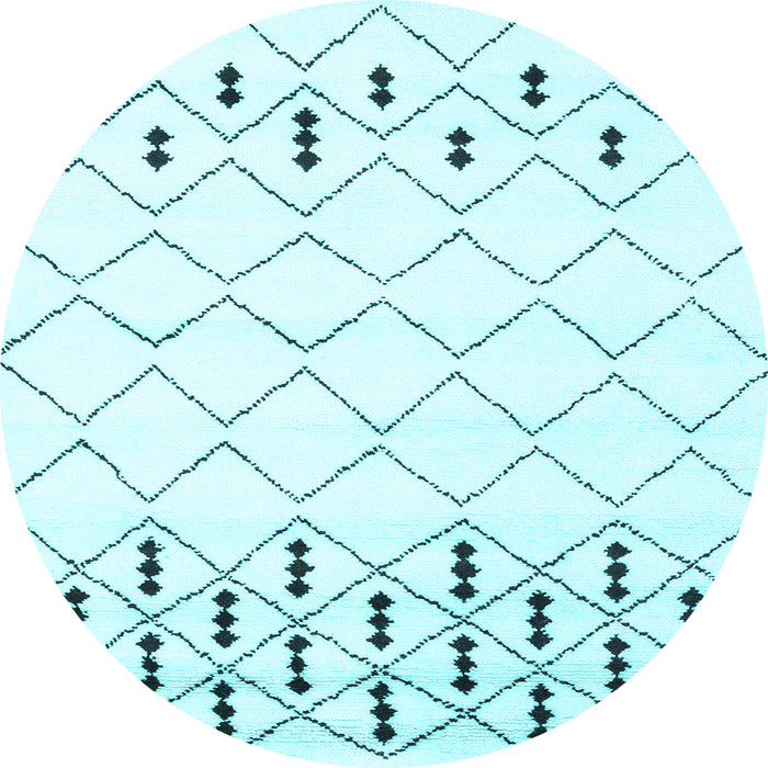 Round Solid Light Blue Modern Rug, con2753lblu