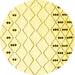 Round Solid Yellow Modern Rug, con2753yw