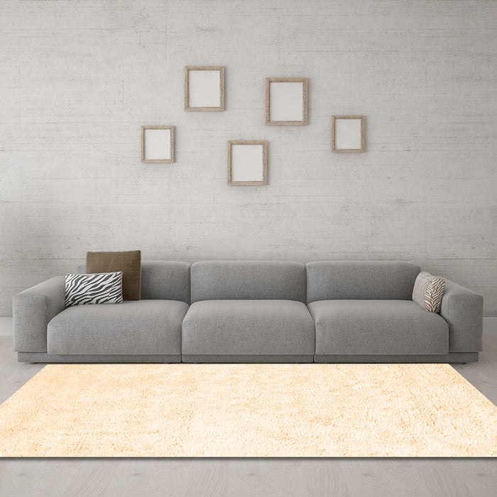Machine Washable Solid Orange Modern Area Rugs in a Living Room, wshcon2754org