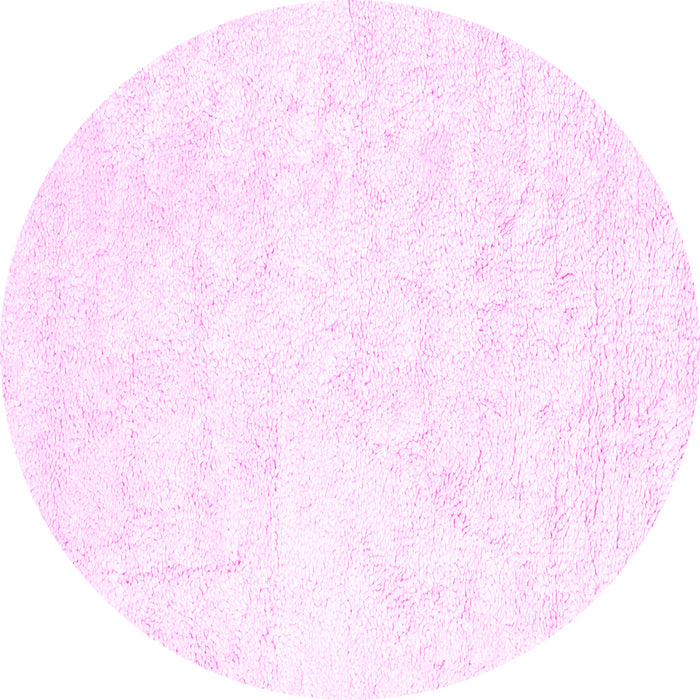 Round Solid Pink Modern Rug, con2754pnk