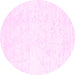 Round Solid Pink Modern Rug, con2754pnk