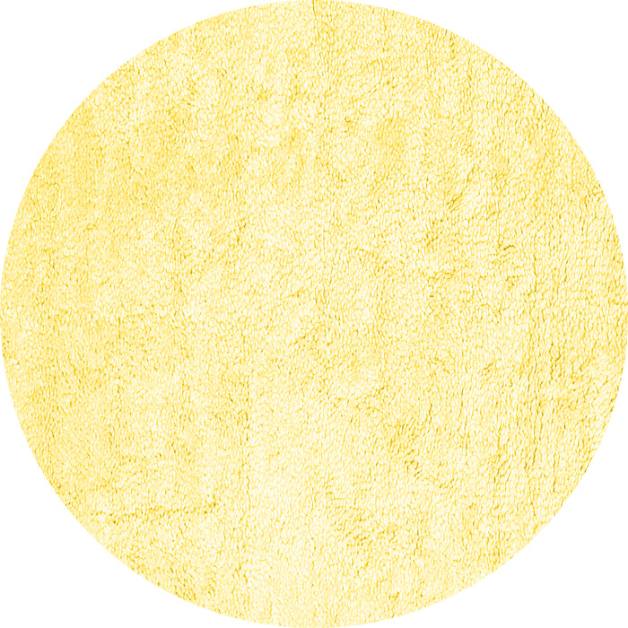 Round Solid Yellow Modern Rug, con2754yw