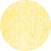 Round Solid Yellow Modern Rug, con2754yw