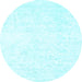 Round Solid Light Blue Modern Rug, con2754lblu