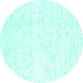 Round Solid Turquoise Modern Rug, con2754turq