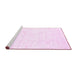 Sideview of Machine Washable Solid Pink Modern Rug, wshcon2754pnk