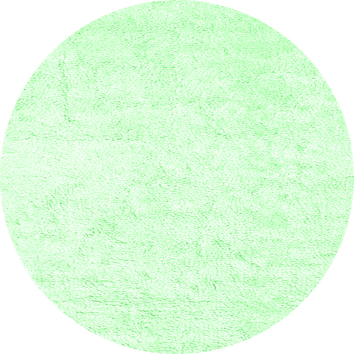 Round Machine Washable Solid Emerald Green Modern Area Rugs, wshcon2754emgrn