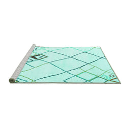 Sideview of Machine Washable Solid Turquoise Modern Area Rugs, wshcon2755turq