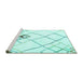 Sideview of Machine Washable Solid Turquoise Modern Area Rugs, wshcon2755turq