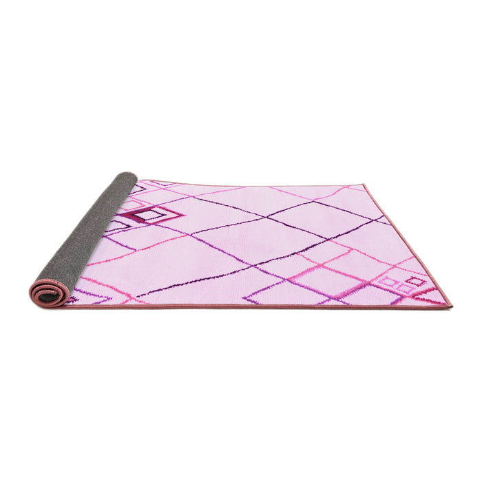 Sideview of Solid Pink Modern Rug, con2755pnk