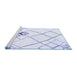 Sideview of Machine Washable Solid Blue Modern Rug, wshcon2755blu