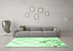 Machine Washable Solid Emerald Green Modern Area Rugs in a Living Room,, wshcon2755emgrn