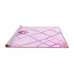 Sideview of Machine Washable Solid Pink Modern Rug, wshcon2755pnk