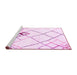 Sideview of Machine Washable Solid Pink Modern Rug, wshcon2755pnk