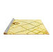 Sideview of Machine Washable Solid Yellow Modern Rug, wshcon2755yw