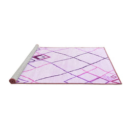 Sideview of Machine Washable Solid Purple Modern Area Rugs, wshcon2755pur