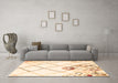 Machine Washable Solid Orange Modern Area Rugs in a Living Room, wshcon2755org