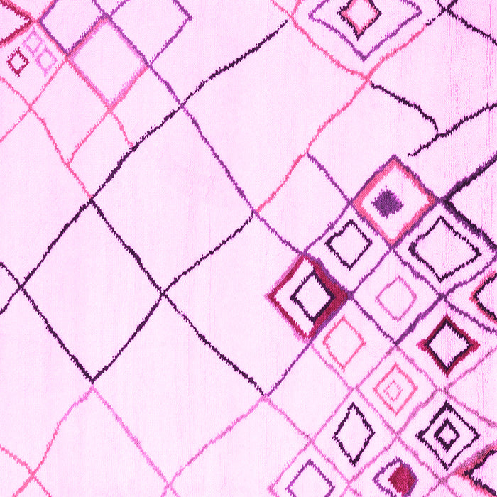 Square Machine Washable Solid Pink Modern Rug, wshcon2755pnk