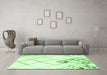 Machine Washable Solid Green Modern Area Rugs in a Living Room,, wshcon2755grn