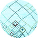 Round Solid Light Blue Modern Rug, con2755lblu