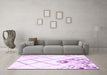 Machine Washable Solid Purple Modern Area Rugs in a Living Room, wshcon2755pur