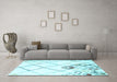 Machine Washable Solid Light Blue Modern Rug in a Living Room, wshcon2755lblu