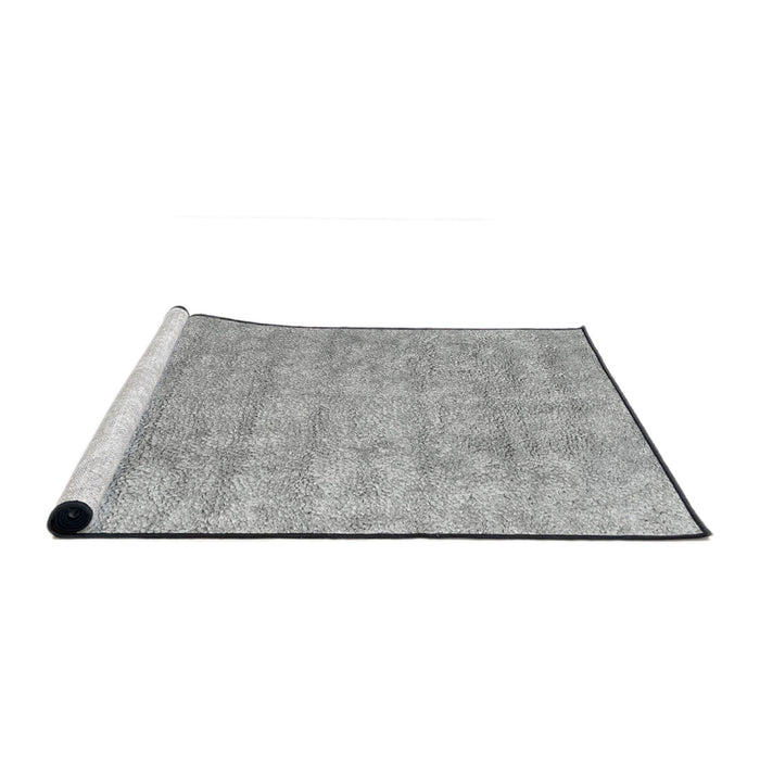 Serging Thickness of Machine Washable Contemporary Silver Gray Rug, wshcon2756