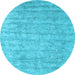 Round Machine Washable Abstract Light Blue Contemporary Rug, wshcon2756lblu