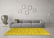 Machine Washable Abstract Yellow Contemporary Rug in a Living Room, wshcon2756yw