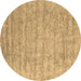 Round Abstract Brown Contemporary Rug, con2756brn