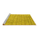 Sideview of Machine Washable Abstract Yellow Contemporary Rug, wshcon2756yw