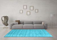 Machine Washable Abstract Light Blue Contemporary Rug, wshcon2756lblu