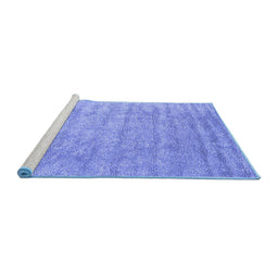 Sideview of Machine Washable Abstract Blue Contemporary Rug, wshcon2756blu