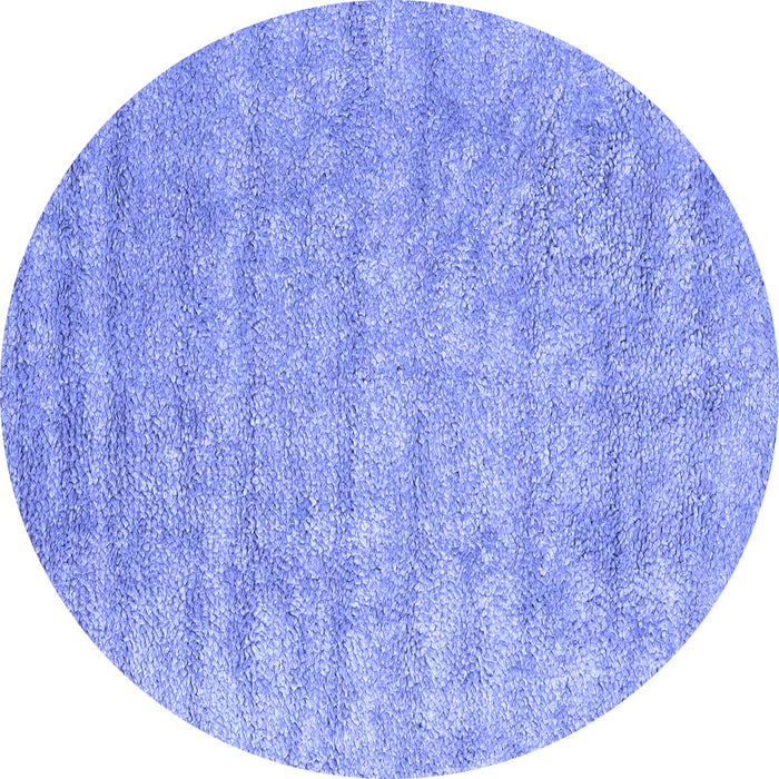 Round Abstract Blue Contemporary Rug, con2756blu
