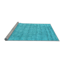 Sideview of Machine Washable Abstract Light Blue Contemporary Rug, wshcon2756lblu