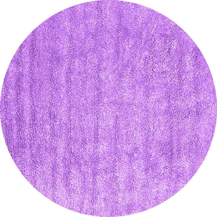 Round Abstract Purple Contemporary Rug, con2756pur