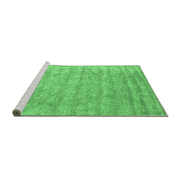 Sideview of Machine Washable Abstract Emerald Green Contemporary Area Rugs, wshcon2756emgrn