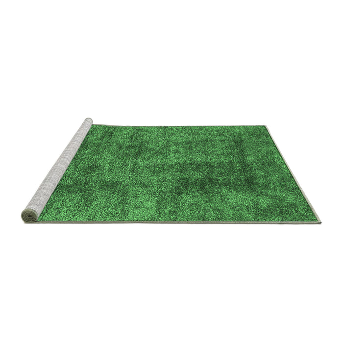 Sideview of Machine Washable Abstract Emerald Green Contemporary Area Rugs, wshcon2757emgrn
